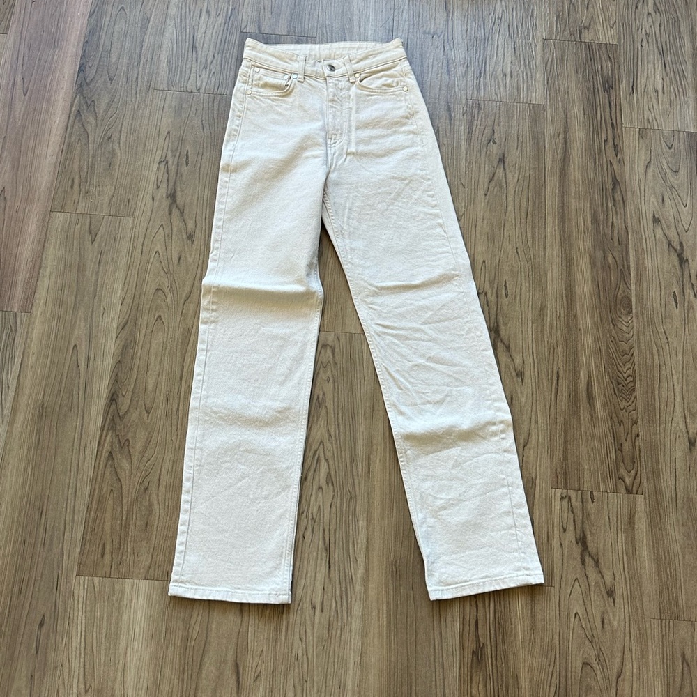 DJERF AVENUE HIGH RISE CREAM JEANS